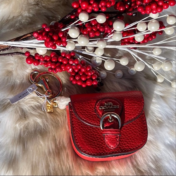 Coach Leather Mini Buckle Saddle Bag Poppy Bag Charm - Picture 4 of 10